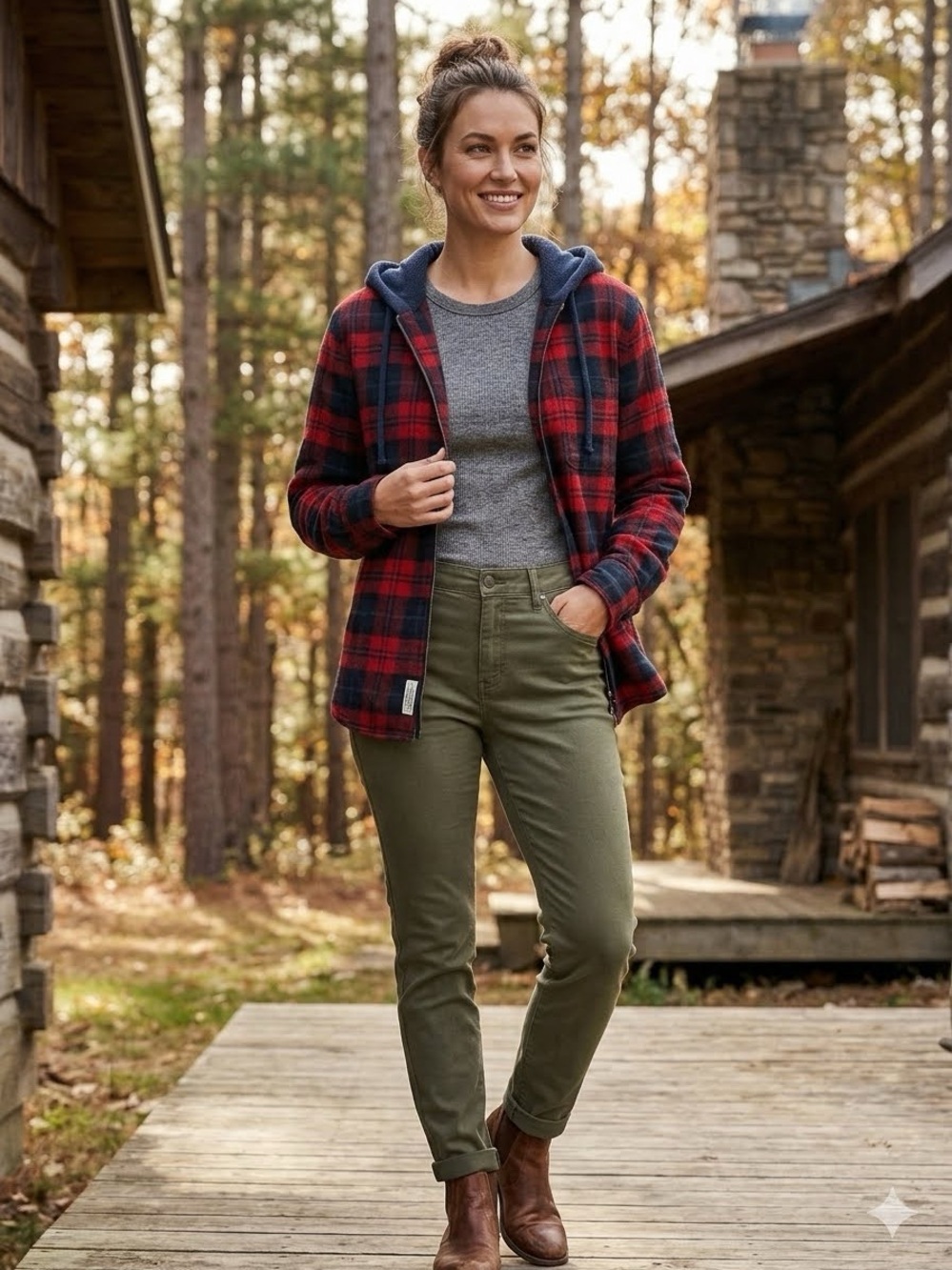 American Eagle AE Cozy Cabin Hoodie Flannel